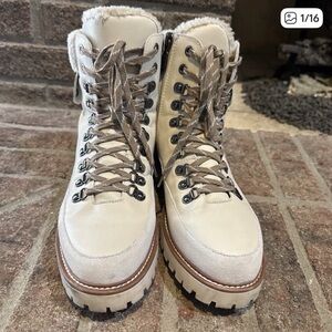 Blondo Natasia Waterproof Winter Boots, Bone Leather Womens Size 8